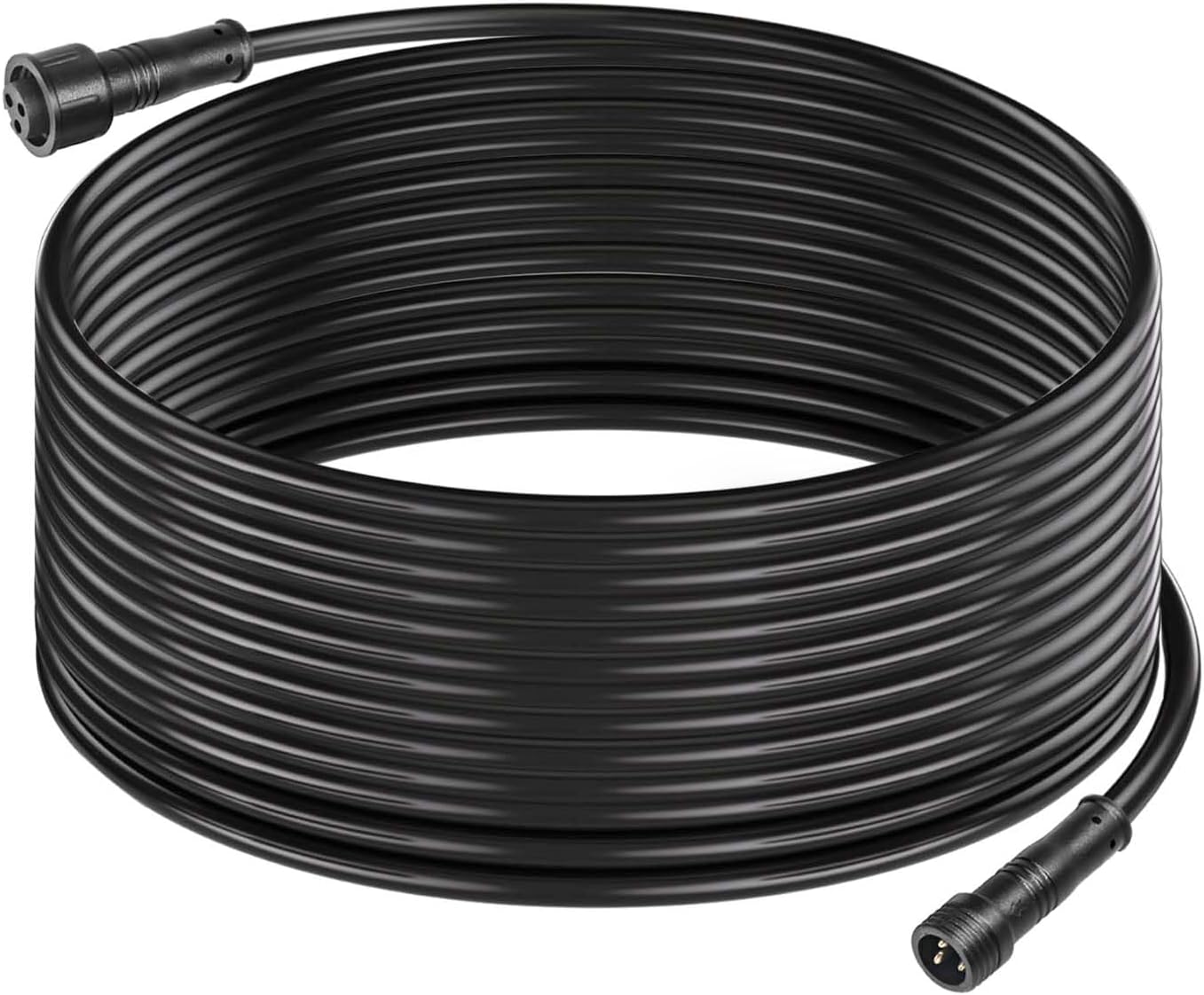 MAD OWL 3 Pin Waterproof LED Wire Connector, 22 AWG 393.7inch/10M IP68 Male and Female Heads Extension Cable for Indoor and Outdoor LED Strip Light(1 Item Black)