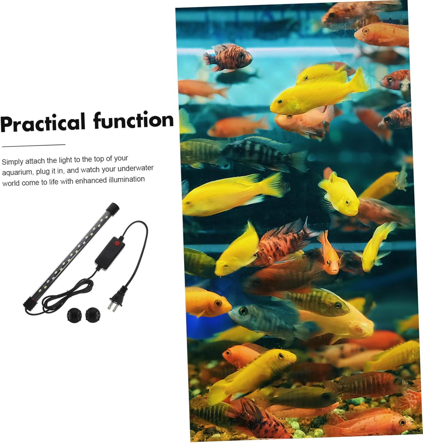 Yardwe Submersible Led Aquarium Light for Betta Fish and Freshwater Tanks Clip Grow Light Strips Color Saturation and Brightness for Stunning Aquatic Displays