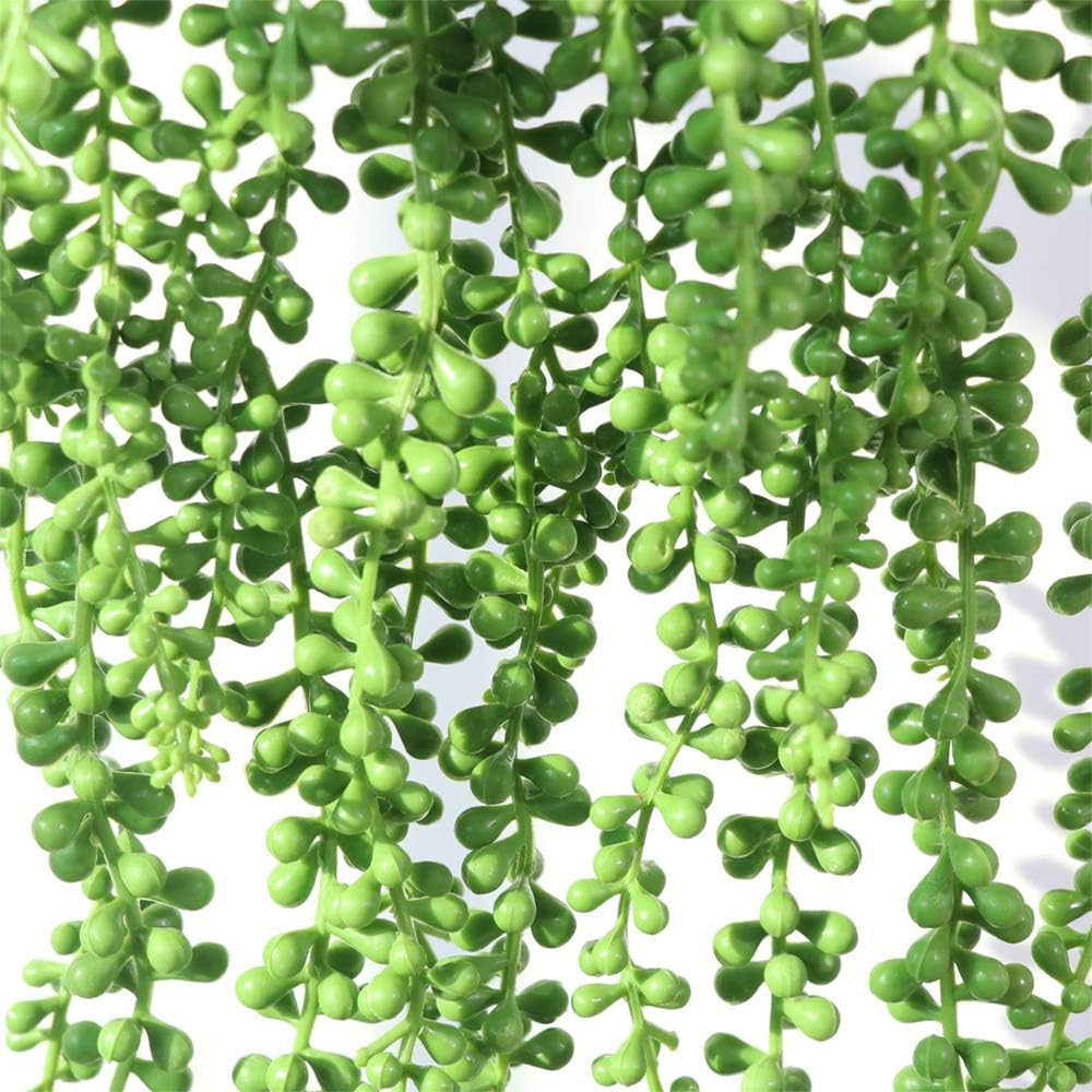 SzJias 6 Pcs String of Pearls Plant Artificial Hanging Succulents Plants for Home Garden Decor
