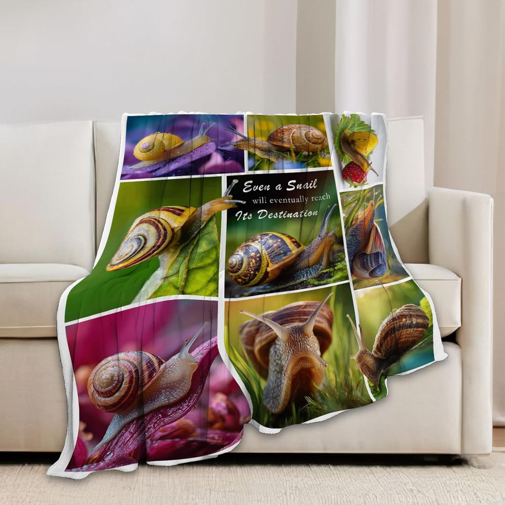 Snail Blanket Snail Lover Throw Blankets Gifts for Girls Boys Kids Soft Cozy Fleece Plush for Couch Sofa Bed 50"x40"
