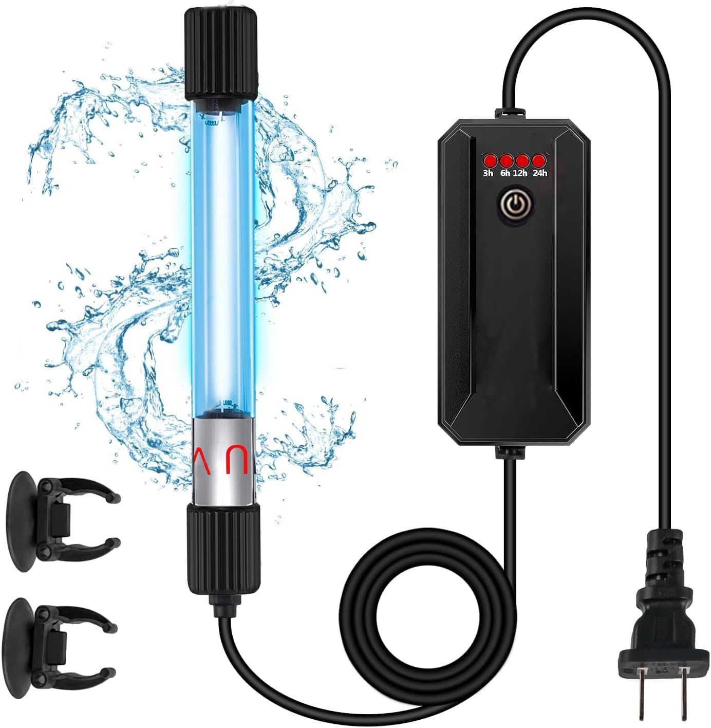 13W Timer Aquarium Clean Light Algae Clear Green Bloom Clean Fish Tank Water Clean Lamp for Sump Pond Filter Tank