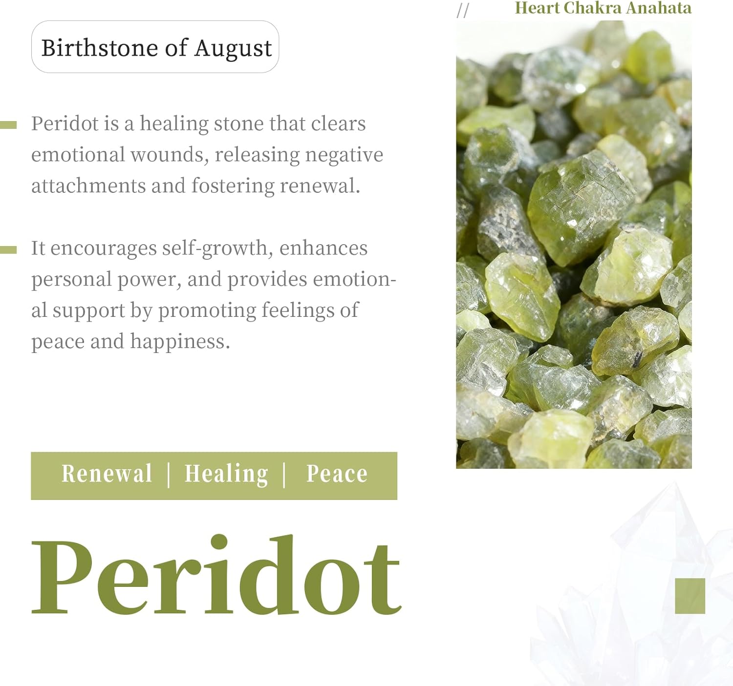 SUNYIK Peridot Tumbled Chips Stone Crushed Crystal Quartz Pieces Irregular Shaped Stones 1pound(about 460 gram)
