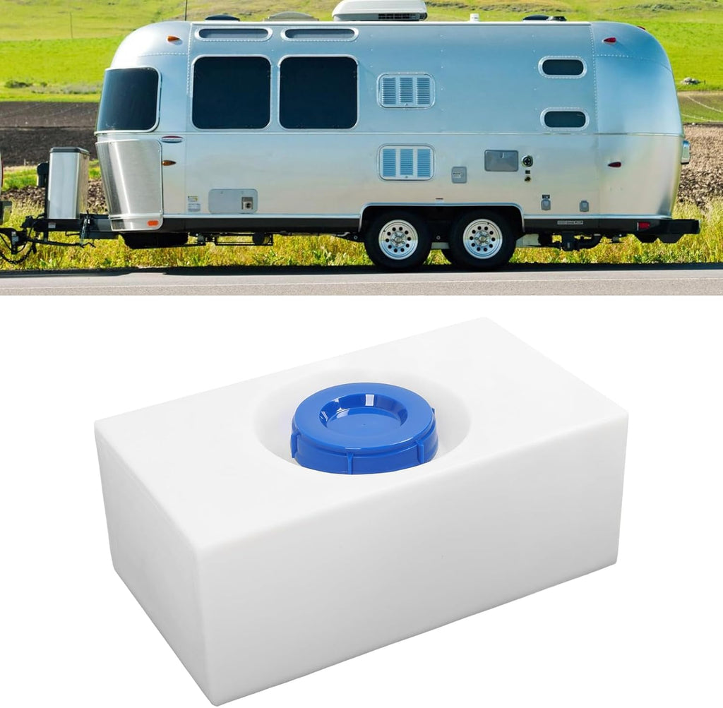 8 Gallon RV Water Storage Tank, Food Grade Leakproof LLDPE Seamlessly Molded Water Holding Tank with Wide Mouth Inlet, for Trailer Boat Yacht Outdoor Camping