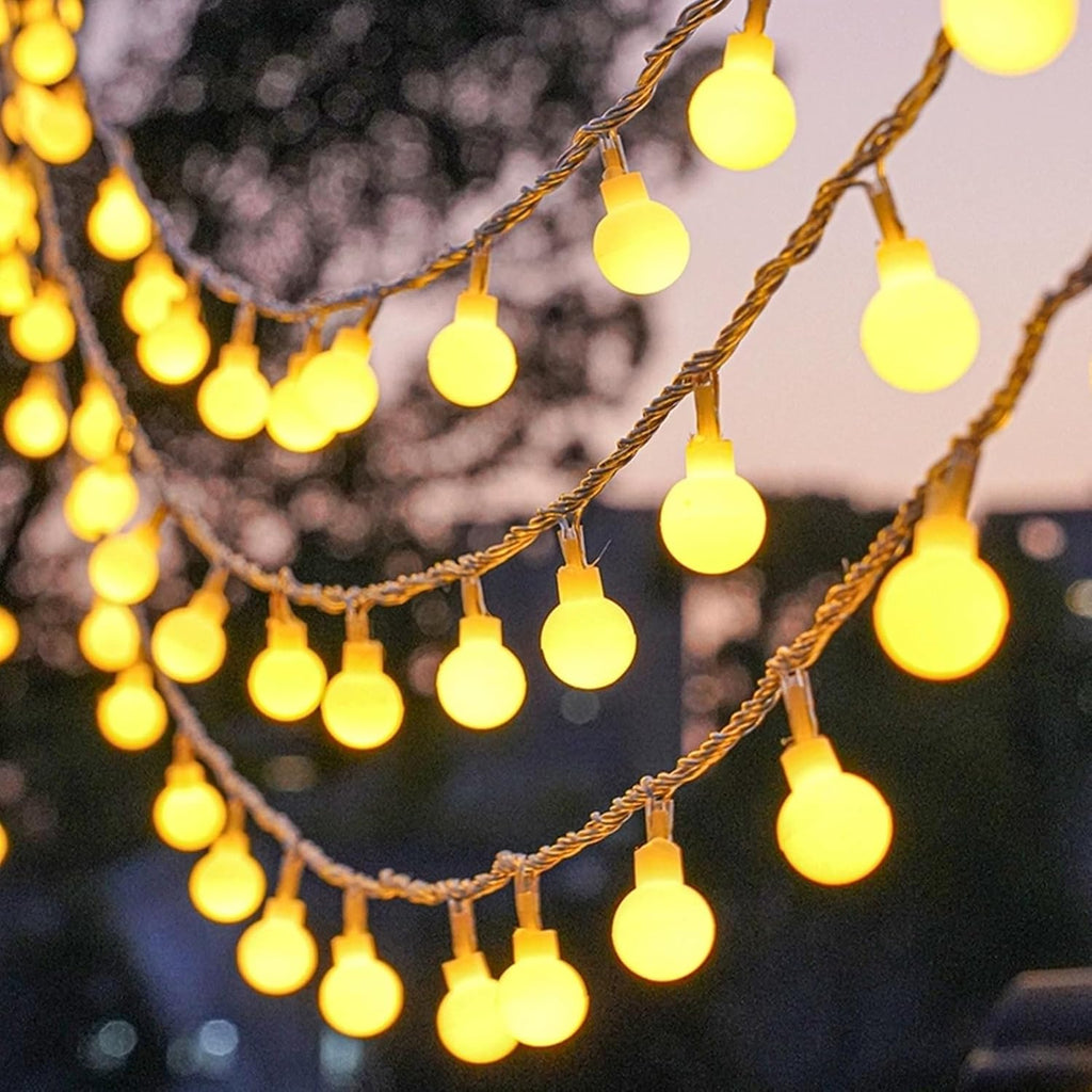 echosari Battery Operated String Lights, 16.5 Feet 50 LED Camping Globe Lights with Remote Timer 8 Modes Frosted Ball Fairy Light for Bedroom Wedding Xmas Tree Party Decoration (Warm White)