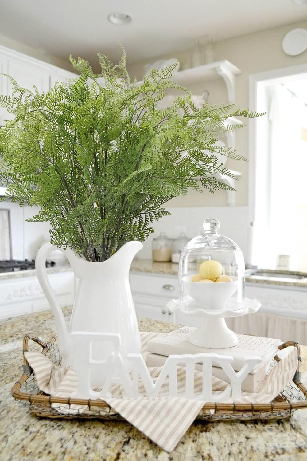 Briful 30" Artificial Boston Fern Plants Bushes Fake Shrubs Bush Greenery Plants Faux Fern Plant Large for Outdoors UV Resistant Garden Plants or Home Office Desk Indoor Decor 3pcs