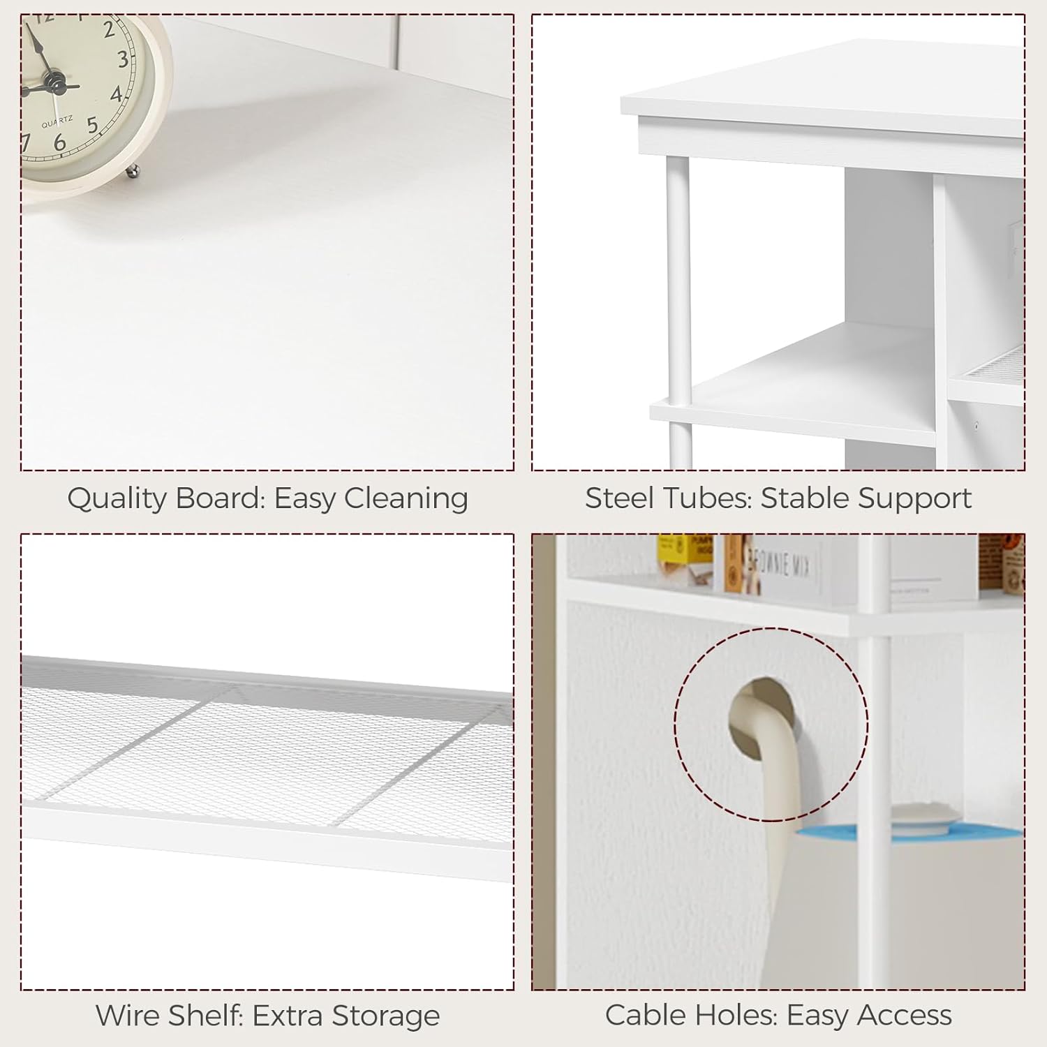 40-50 Gallon Fish Tank Stand with Power Outlet, Wooden Aquarium Stand with Filter Storage, Heavy-Duty Reptile Tank Stand with 3-Tier Storage Shelves, 36.2" L x 19.7" W x 31.7" H, White
