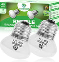 Reptile Heat Lamp Bulbs, UVA Reptile Heat Bulb 2 Pack, 40 Watt Heat Light Bulbs, Daylight Basking Spot Light for Lizard, Bearded Dragon, Snake, Gecko