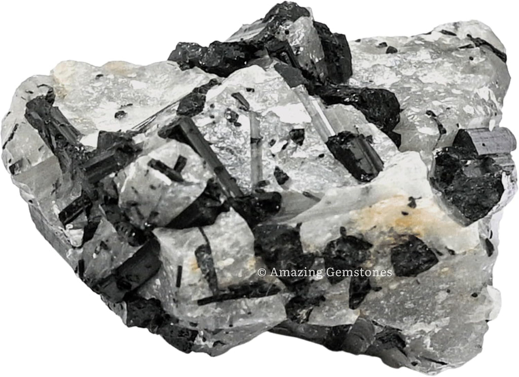 Amazing Gemstone Black Rutilated Quartz Raw Crystals and Healing Stones, Natural Rocks for Tumbling and DIY Raw Stones and Crystals (1 lb)
