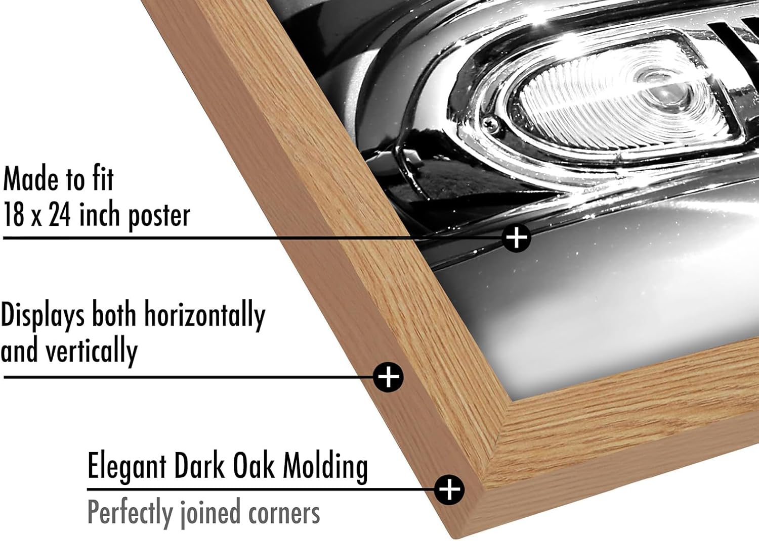 Americanflat 18x24 Poster Frame with Polished Plexiglass - Wide Picture Frames Made of Engineered Wood for Vertical or Horizontal Wall Display - Epic Collection - Dark Oak