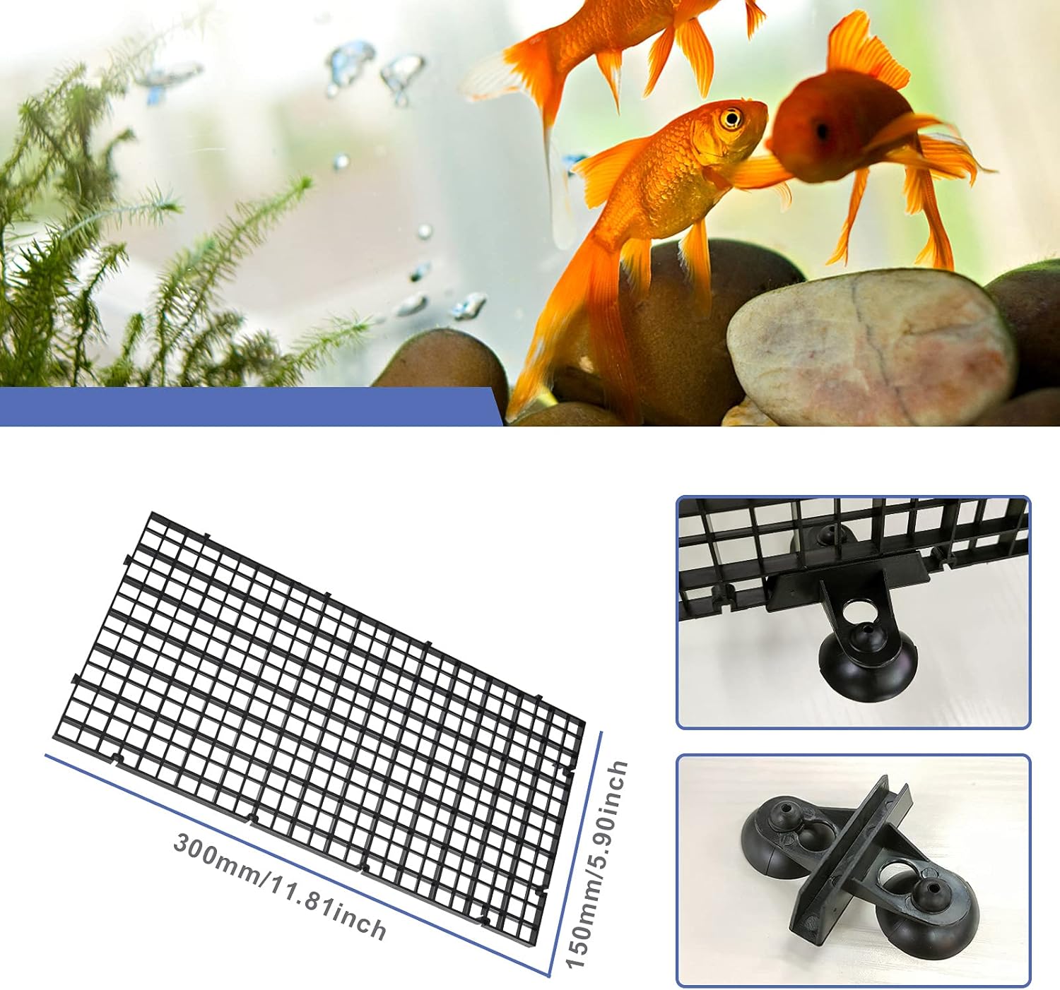 Create idea 10pcs Aquarium Divider Isolation Board Partition Pane Separator Black Mixed Breeding to Keep Different Fish from The Fight 20pcs Sucker Clips
