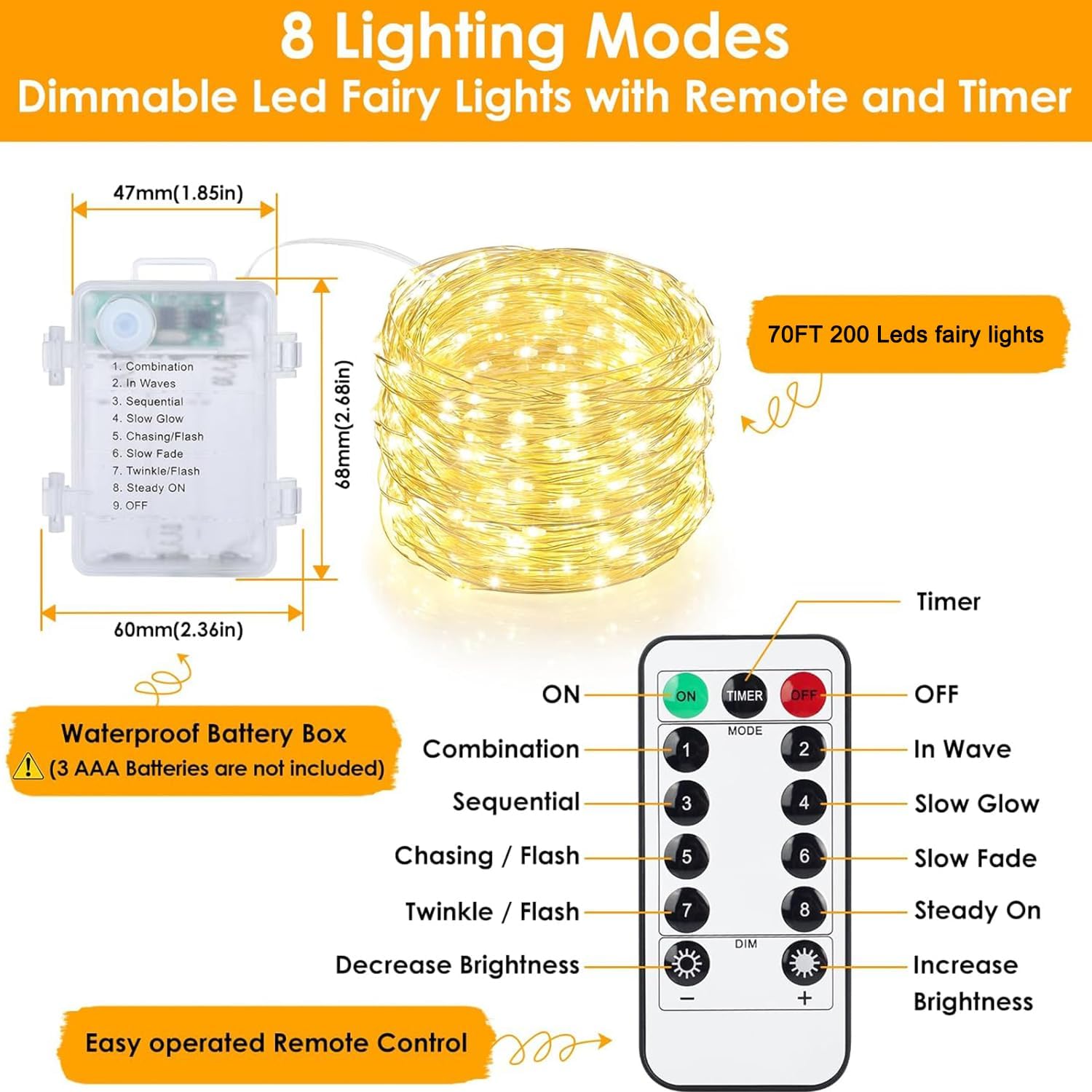 Upgraded 2Pack 140Ft 400 LED Fairy Lights Battery Operated with Remote & Timer, Waterproof Christmas String Lights Outdoor Indoor, Battery Twinkle Lights for Bedroom, Xmas, Parties, Tree, Garden Decor