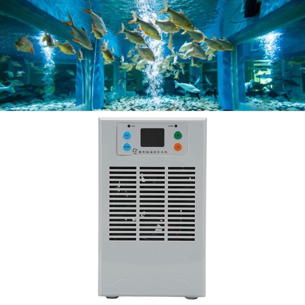 Aquarium Chiller, ABS Housing Digital Display Intelligent Temperature Control Electric Water Heater Chiller for Aquaculture US Plug Pump US Plug 110V