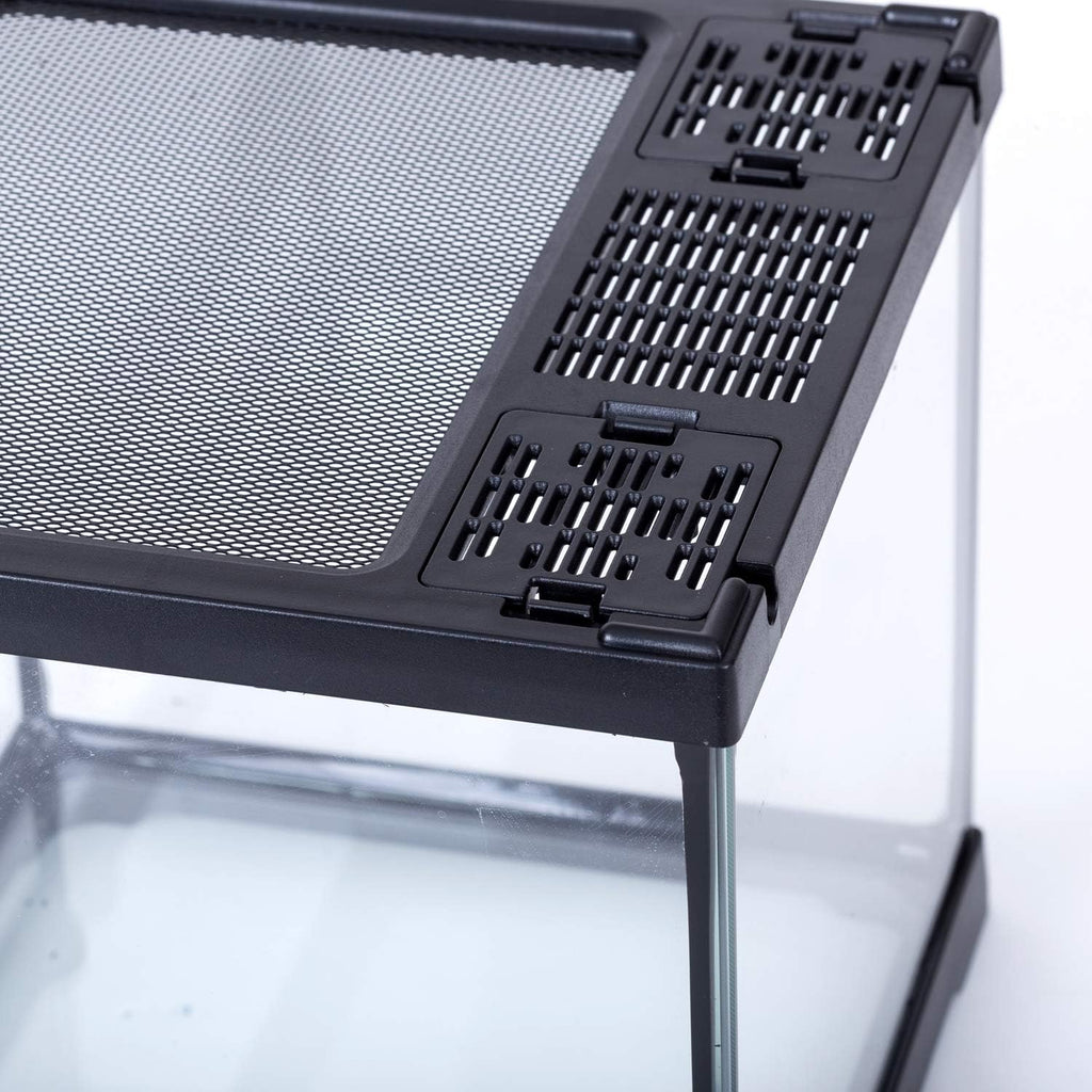 REPTI ZOO Mini Reptile Glass Terrarium,Front Opening Door Full View Visually Appealing Mini Reptile or Amphibians Glass Habitat