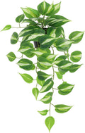 Artificial Devil's Ivy Golden Pothos Fake Plant,Hanging Potted Plants for Wall Home Patio Indoor Outdoor Decor(H 26in)