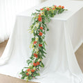 Mizii Red Artificial Flower Garland 6FT Fake Poppy Floral Garland Hanging Vines Spring Summer Flowers Decorations for Mantle Table Centerpieces Room Wall Fireplace Wedding Decor (Red)