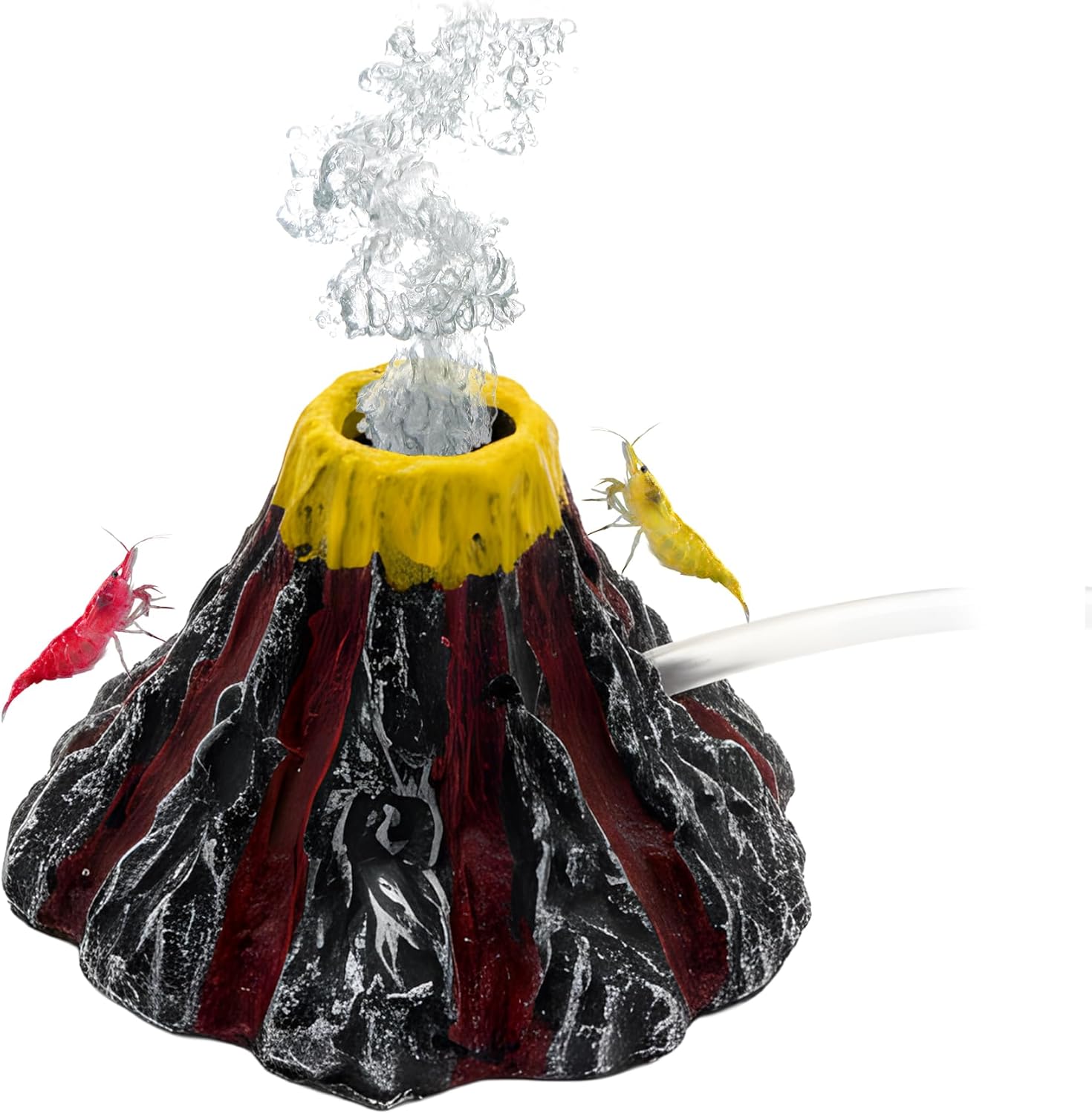 CTWPets Aquarium Volcano Ornament with Bubbler, 2.6 x 4 inches, Fish Tank Decoration with Air Stone and Tubing
