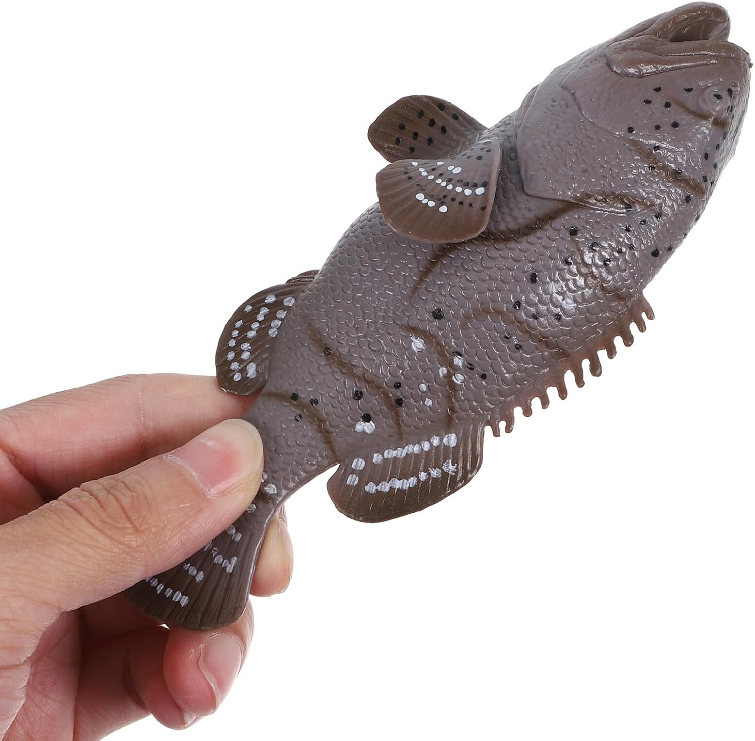Kisangel Realistic Grouper Fish Model Plastic Sea Fish Ornament Animal Figurine for Aquarium Terrarium Home Decor Educational