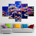 House Decoration Living Room Coral Reef and Tropical Fish in Sunlight Picture Underwater Seascape Painting Contemporary Artwork Red Canvas Artwork Framed Ready to Hang Posters and Prints(60''Wx40''H)