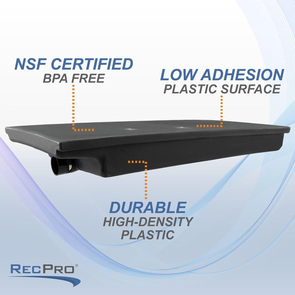 RecPro RV Holding Tank | 57.5" X 29" X 8" | Right Hand Side Drain | for Black Water Applications | Made in USA (39 Gallon)