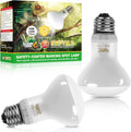 LUCKY HERP New Upgrade 50W Reptile Heat Lamp Bulb (3rd Gen, Safer), Amphibian Basking Spot Light Bulb, UVA Reptile Daylight Bulb for Turtle, Bearded Dragon, Lizard Heating Use (2 Pack)