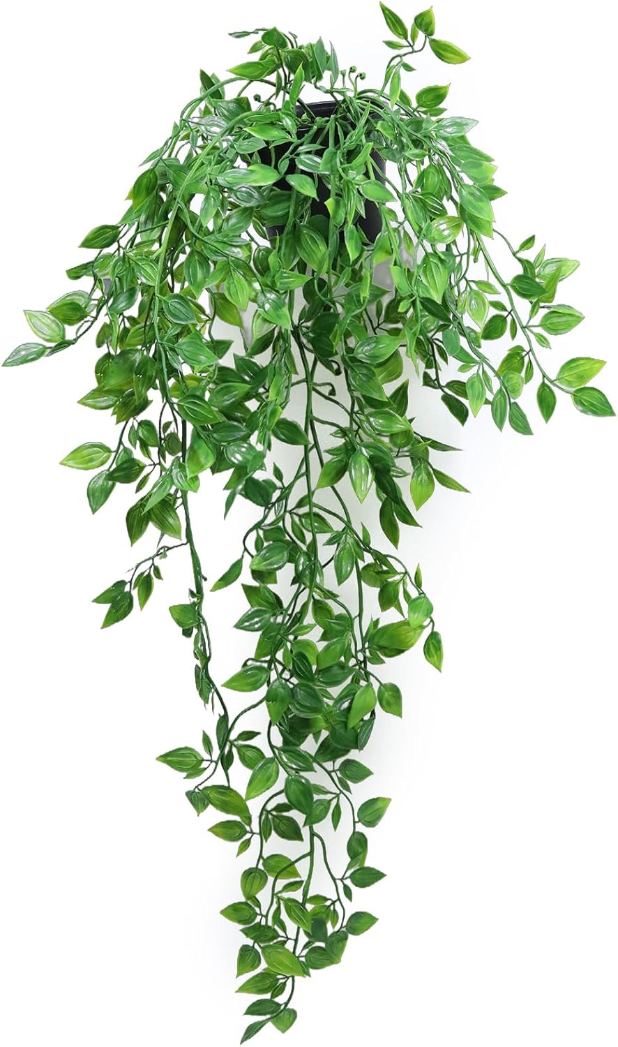 Fake Hanging Plants, Faux Potted Ivy Vine Artificial Mandala Plants for Indoor and Outdoor Aesthetics Office Living Room Shelf Decoration (1 Pack)