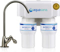 Aquasana Under Sink Water Filter | 2-Stage Filtration | Reduces up to 99.99% of PFAS, Lead, Chlorine, Cysts, & More | Under Counter Drinking Water Filter | Brushed Nickel Faucet | AQ-6200-BN