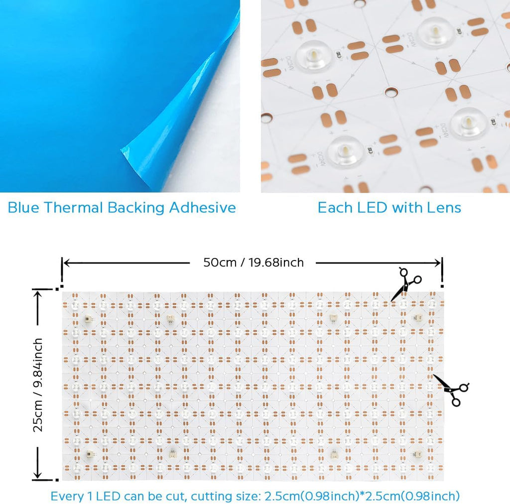 SuperlightingLED 2700K Warm White Flexible Backlight LED Sheet with Optical Lens, DC24V 30W 19.7”X 9.8” CRI 90+ Cuttable LED Panel Light for Kitchen Counter Decor and Sign Lighting (2700K Warm White)