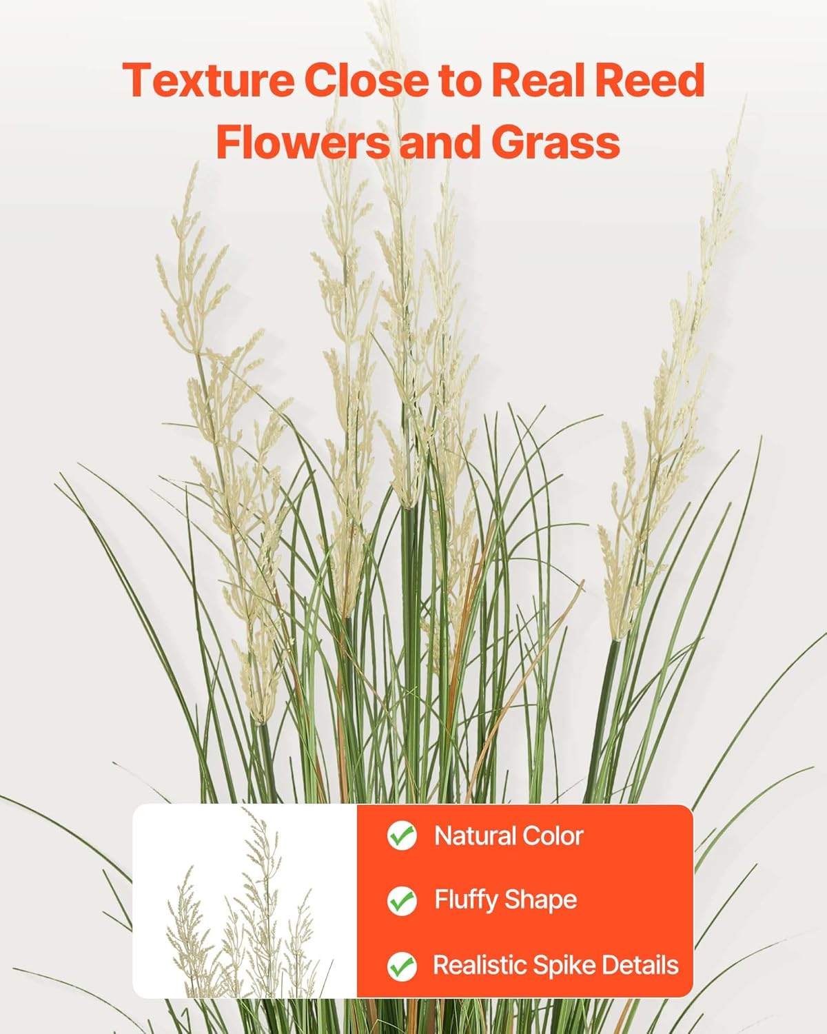 VEVOR Artificial Grass Plant, 2 Pack 59 inch Faux Reed Flower Grass in Pot, Premium PVC Fake Greenery Shrubs Plant for Indoor Outdoor House Home Garden Office Room Décor, Housewarming, Green