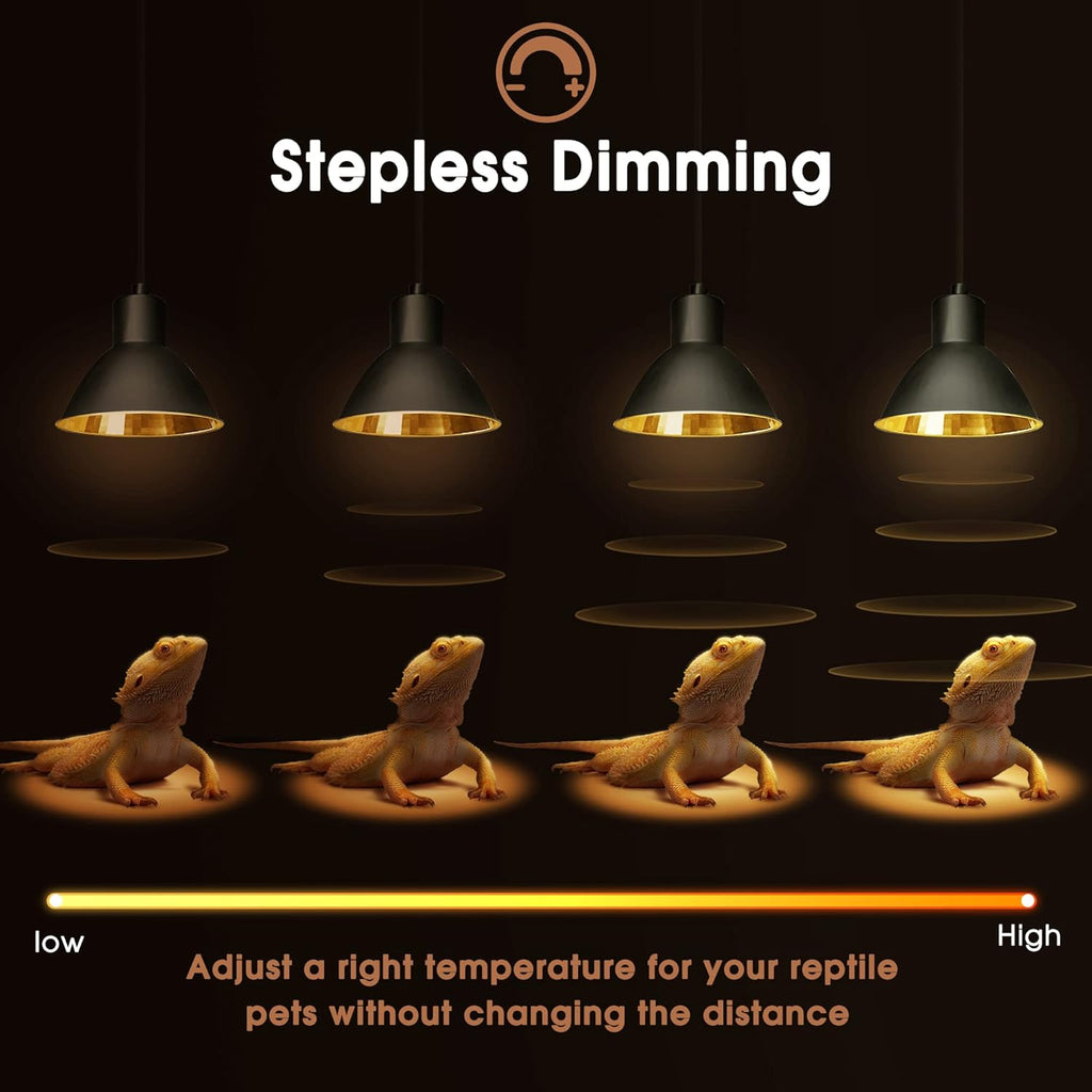 Briignite Reptile Heat Lamp 50W G9 Halogen Heat Bulb & Dome Reptile Light Fixture, Aluminum Reflector, UVA Basking Light for Reptiles, Dimmable Heat Lamp for Chicken Turtle Snake Gecko Lizard