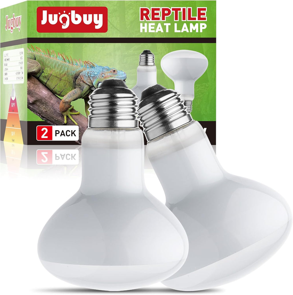 Reptile Heat Lamp Bulb, 100 Watt UVA Daylight Basking Spot Light for Bearded Dragon, Turtle, Lizard, Snake, Tortoise, Chameleon, Amphibians - 2 Pack