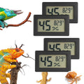 Reptile Thermometer and Humidity Gauge Digtal Terrarium Thermometer Rectangle Bearded Dragon Cage Accessories Reptile Temp and Humidity Gauge for Leopard Gecko Hermit Crab Gecko Lizard Etc 4pc
