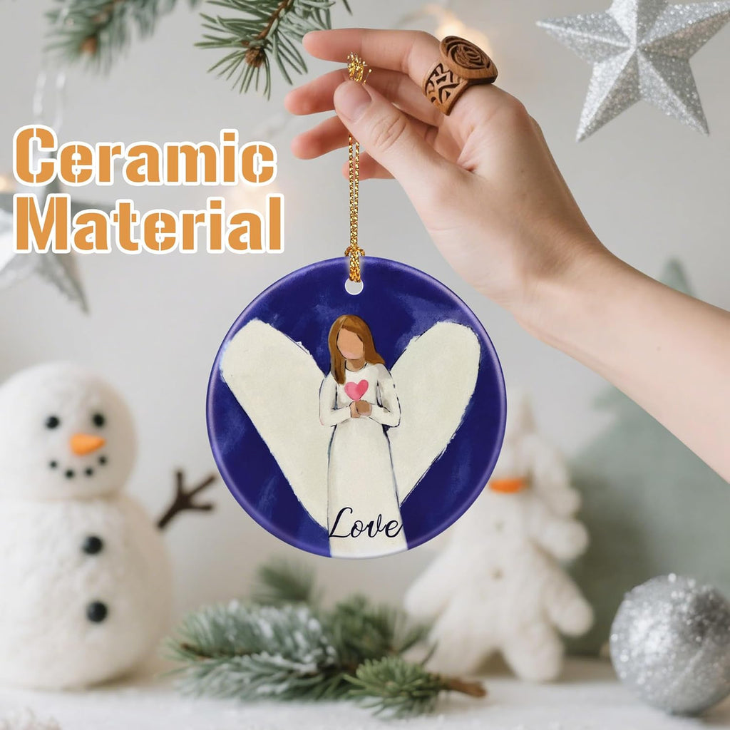 Love Angel Christmas Ornament, Christmas Tree Ornaments, Keepsake Ornaments, Holiday Decor, Angel Gift, Holiday or Xmas Gifts, Gifts for Friends and Family