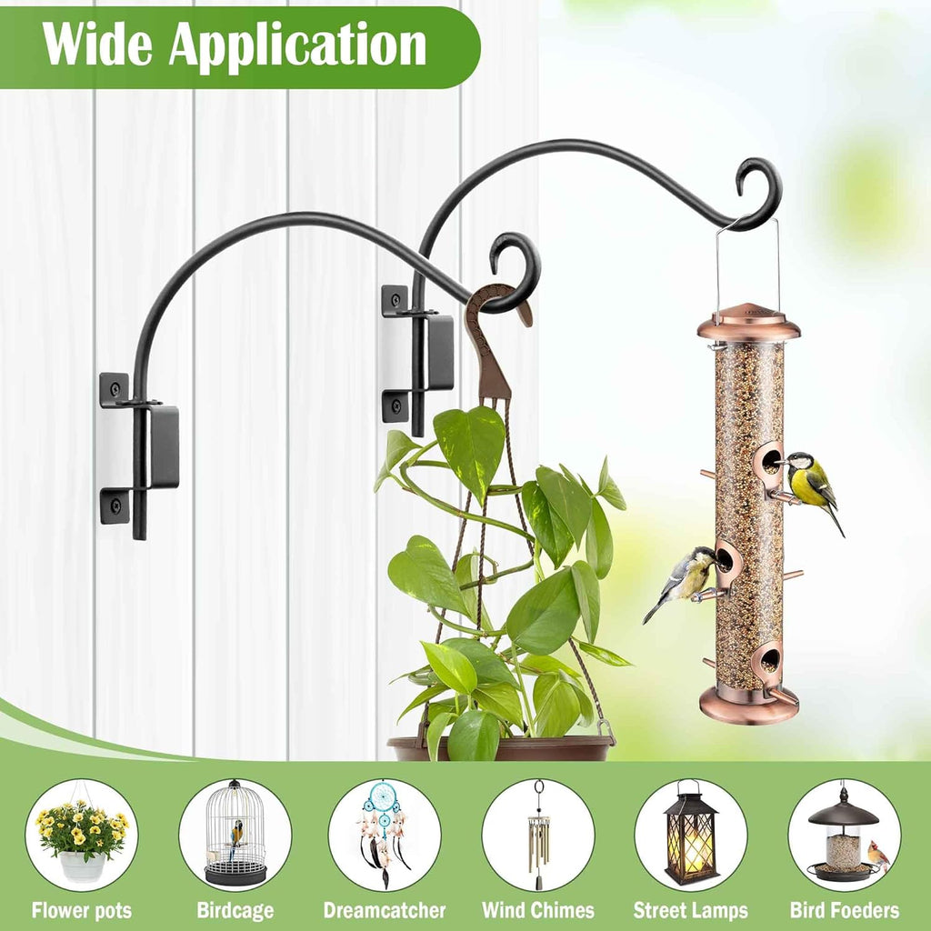 Swivel Bird Feeder Hanger Hook: Swivel Hanging Plant Bracket Outdoor - Wall Mount Hanging Hook for Bird Feeder 12-Inch