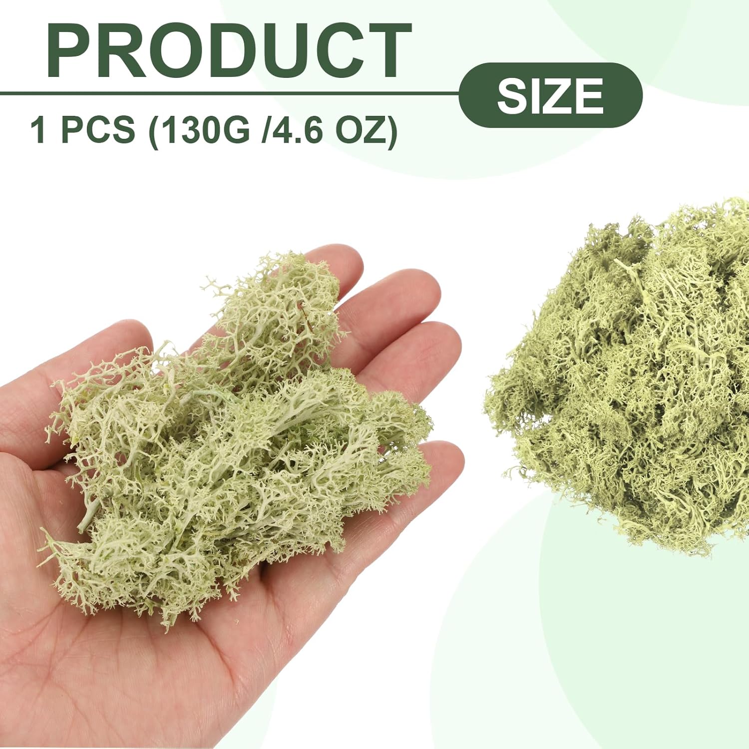 MECCANIXITY 4.6oz Preserved Reindeer Moss, Light Bright Green Decorative Artificial Fake Moss for Potted Plants Indoor Crafts Lichen Centerpieces Decor