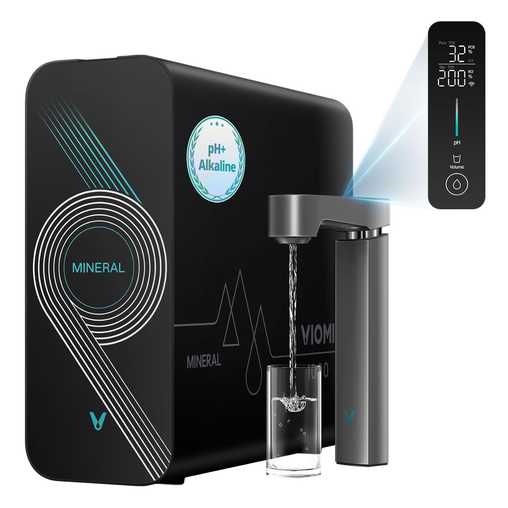 VIOMI® Master M1 Reverse Osmosis Alkaline Mineralization pH+ Water Filter, Lead & PFAS Reduction Under Sink Tankless RO System, NSF/ANSI 372 ETL Tested, Smart Faucet & App Monitor, 1000 GPD, BPA Free