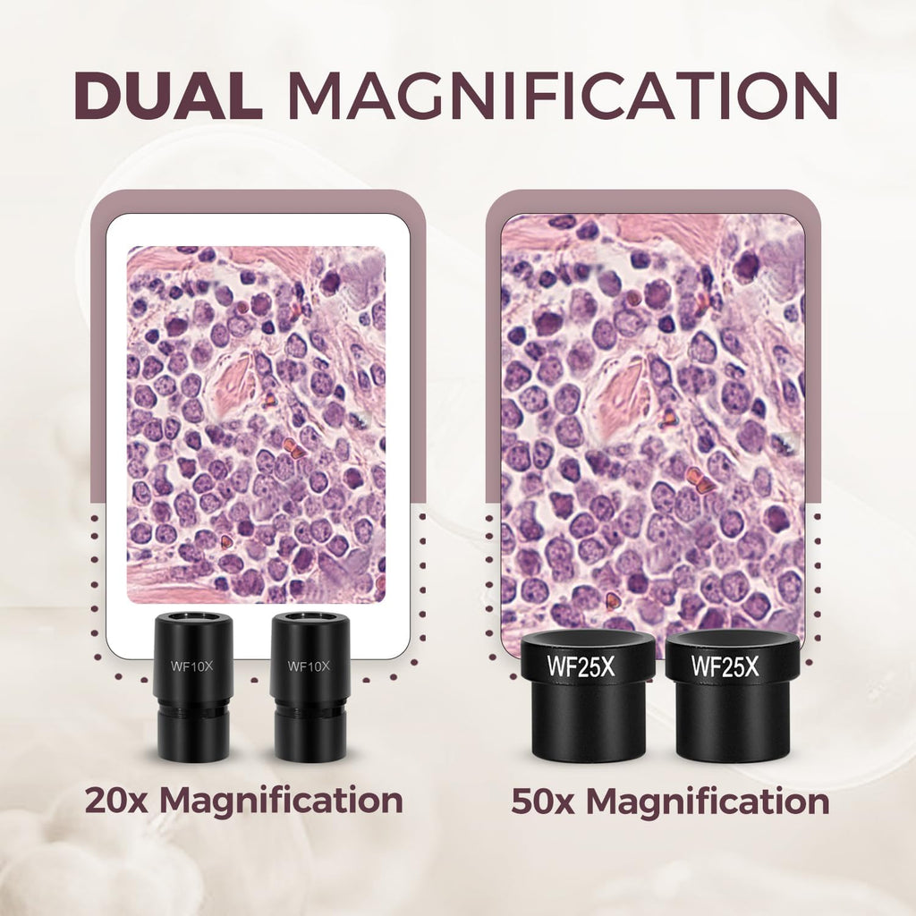 ESAKO Dual LED Kids Microscope - 52+ Piece Science Kit with Mineral & Insect Specimens, 10 Prepared Slides & 10 DIY Blank Slides, Microscope kit for Kids 8-12