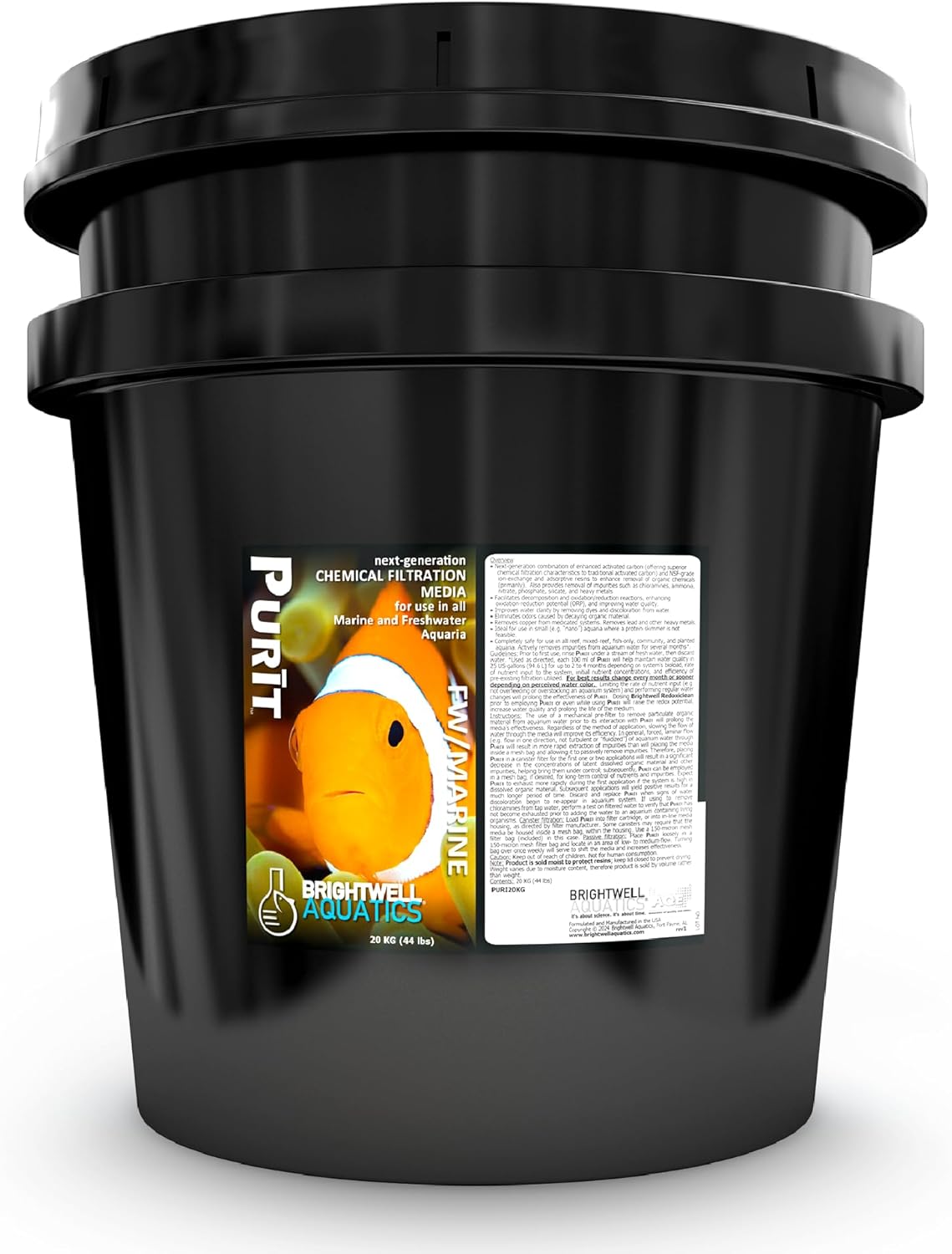 Brightwell Aquatics - Purit Next-Generation Chemical Filtration Media - for use in All Marine and Freshwater Aquaria - Aquarium Water Treatments, 5.28 GAL