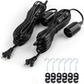 JACKYLED UL-Listed 20Ft Extension Hanging Lantern Cord Cable 2-Pack JACKYLED 360W with E26 E27 Socket On/Off Button Pendant Lighting(Black)