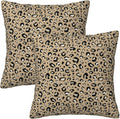 Black & Brown Leopard Print Throw Pillow Covers Set of 2 Ultra-Soft All-Season Pillow Shams with Hidden Zipper,Durable for Sofa Bed Car Decor & Gift 18x18IN