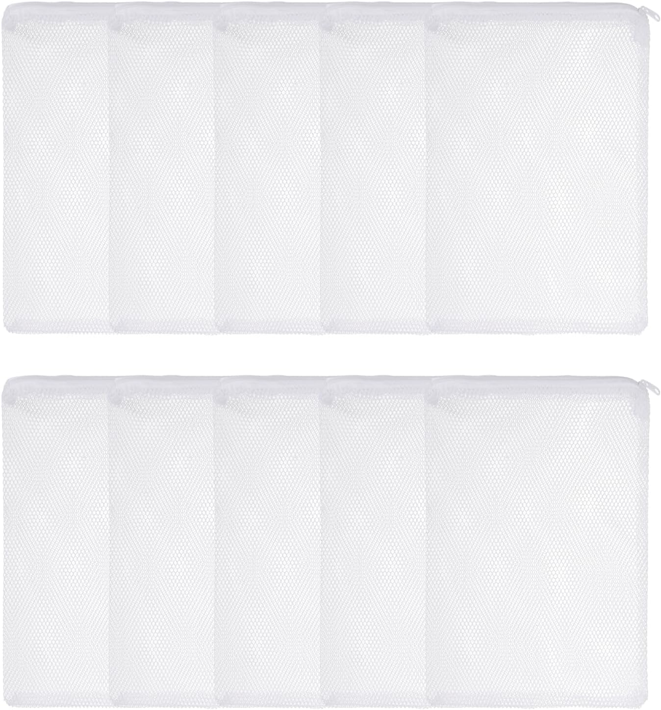 Aquarium Filter Media Bags, Fish Tank Fine Mesh Bag with Zipper Reusable Versatile 7 x 5 Inch, (White, 10Pcs), Intended for Fish Tank/Aquarium/Pond/Activated Carbon/Ceramic Rings