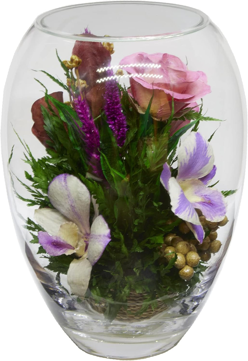 Luxury Orchid Arrangement | Preserved Orchids in Glass Vase | Long-Lasting Flowers for Anniversary, Wedding, or Corporate Gifts