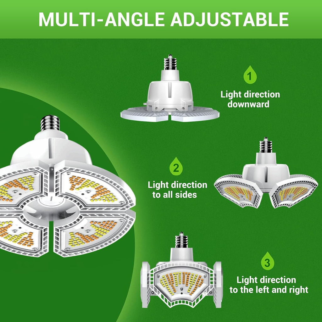RDJ Bouns 80W Grow Light for Indoor Plants, E26 Base, 12791LM High PPFD Full Spectrum, Foldable Fast-Heat-Cnducting Aluminum Panel Grow Lights Blub for Large Plants Hydroponics Greenhouse