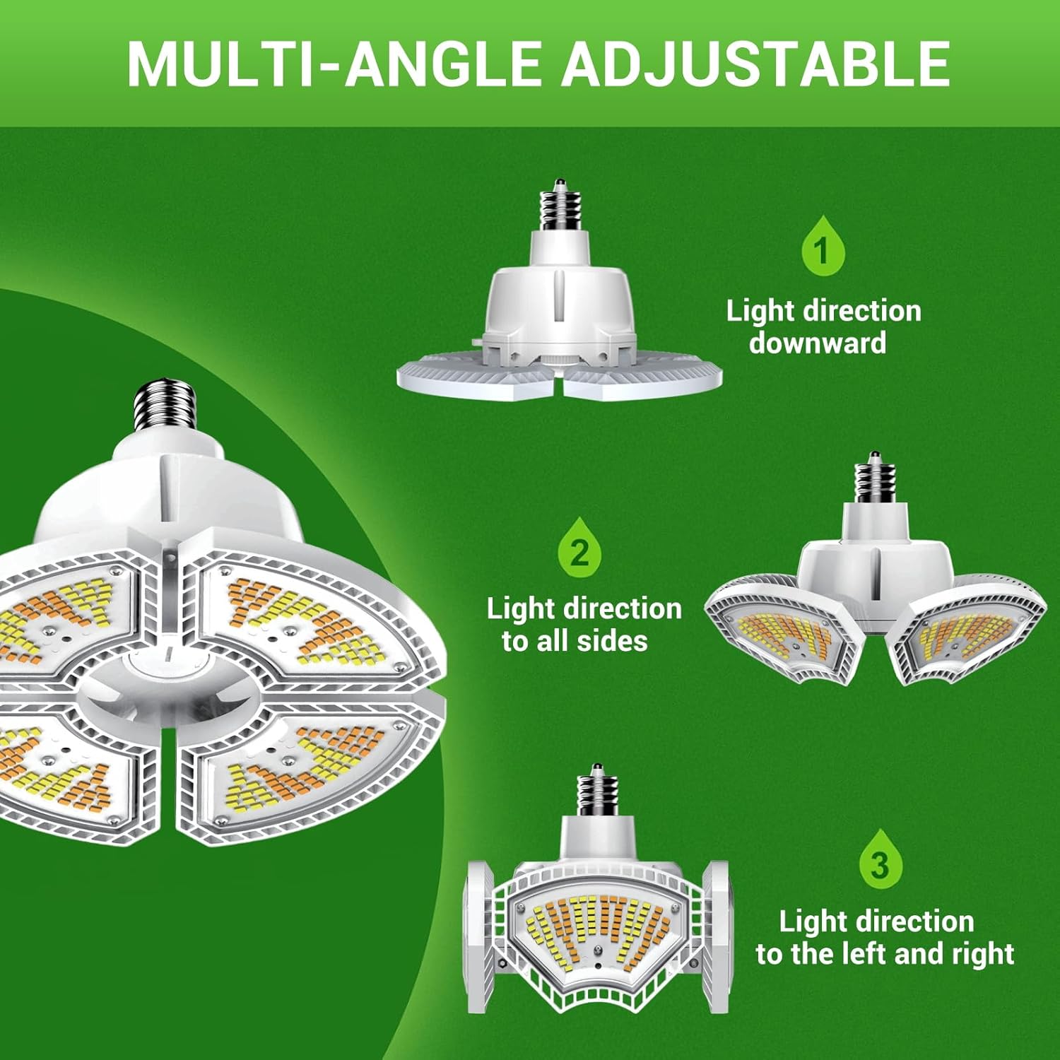 RDJ Bouns 80W Grow Light for Indoor Plants, E26 Base, 12791LM High PPFD Full Spectrum, Foldable Fast-Heat-Cnducting Aluminum Panel Grow Lights Blub for Large Plants Hydroponics Greenhouse