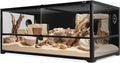 Glass Reptile Terrarium 18" x 18"x 48"Front Opening Chameleon Cage ull View Glass Terrarium Tank with Double Hinge Door for Reptiles Amphibians, Bearded Dragon Gecko Lizard Snake