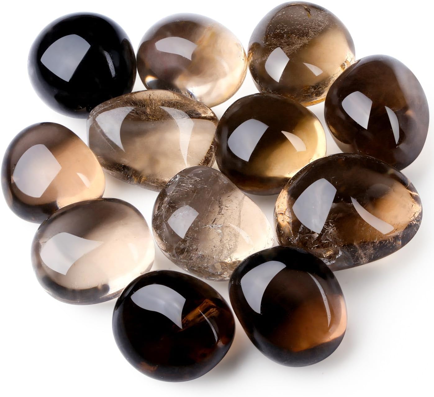 DUQGUHO Smoky Quartz Crystals Healing Crystal Stones Set Natural Crystals Bulk Irregular Stones 0.45 lbs
