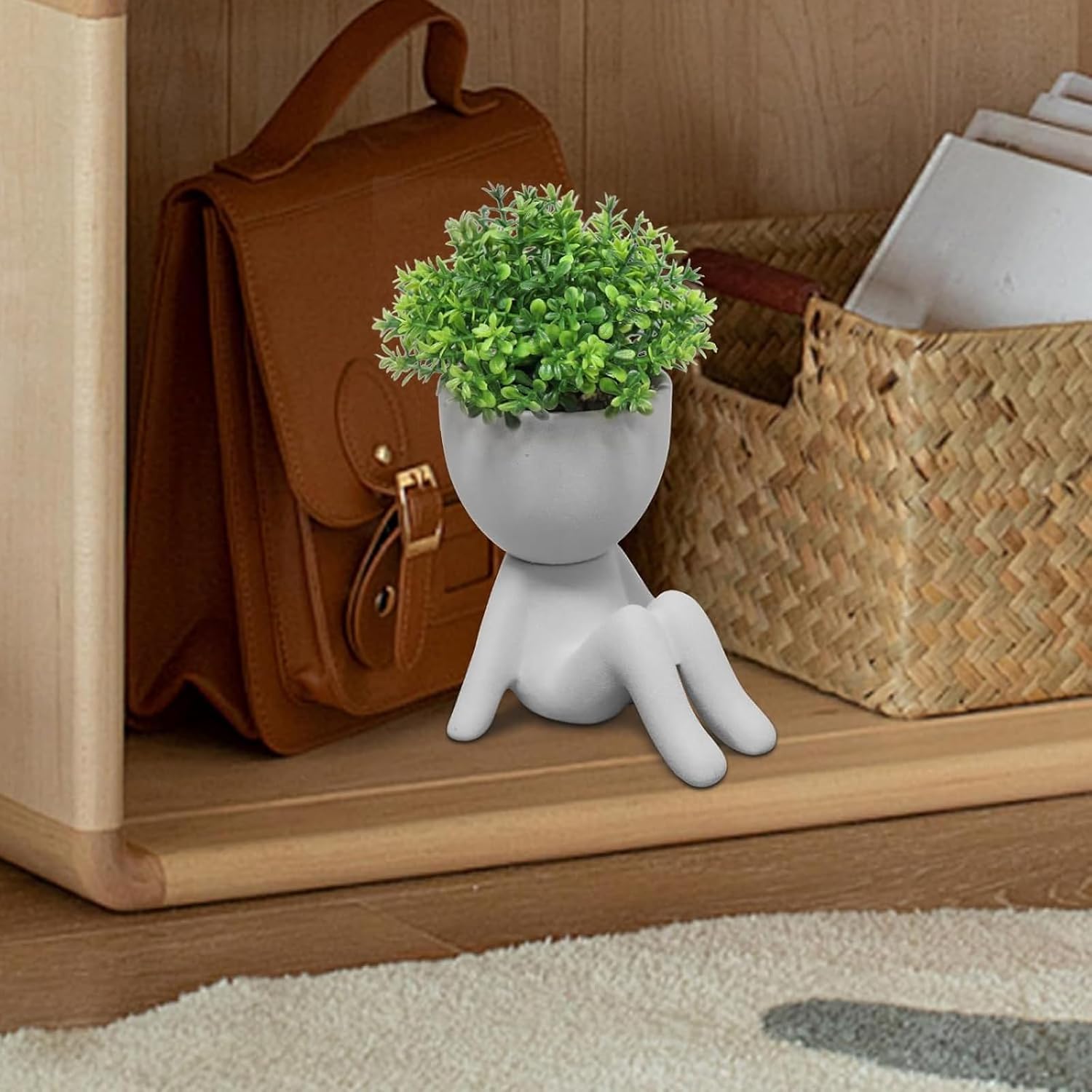 Zerzsy Mini Succulent Plant Fake Plants Succulents Plants Artificial for Home Bathroom Living Room Office Decor Cute Desktop Decoration
