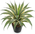 Hollyone Large Artificial Agave Plants 16.9" Tall Fake Agave Plant in Black Pot with Real Stone Pebbles Faux Succulent Aloe Tropical Plants Potted for Indoor Outdoor Home Patio Garden Decor