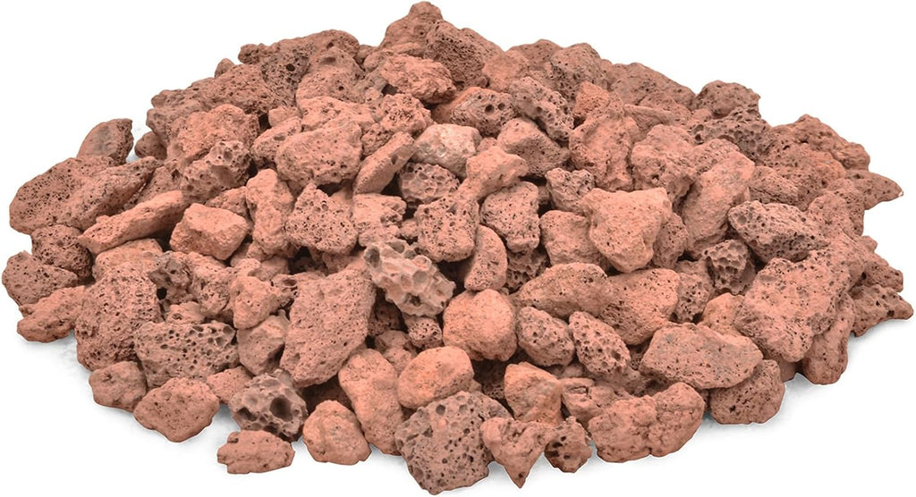Skyflame 3/8" - 3/4" Red Natural Stones Lava Rock Granules for Gas Fire Pits, Fireplaces, Gas Log Sets, BBQ Grills, Garden Landscaping Decorations,Cultivation of Potted Plants, 10LB