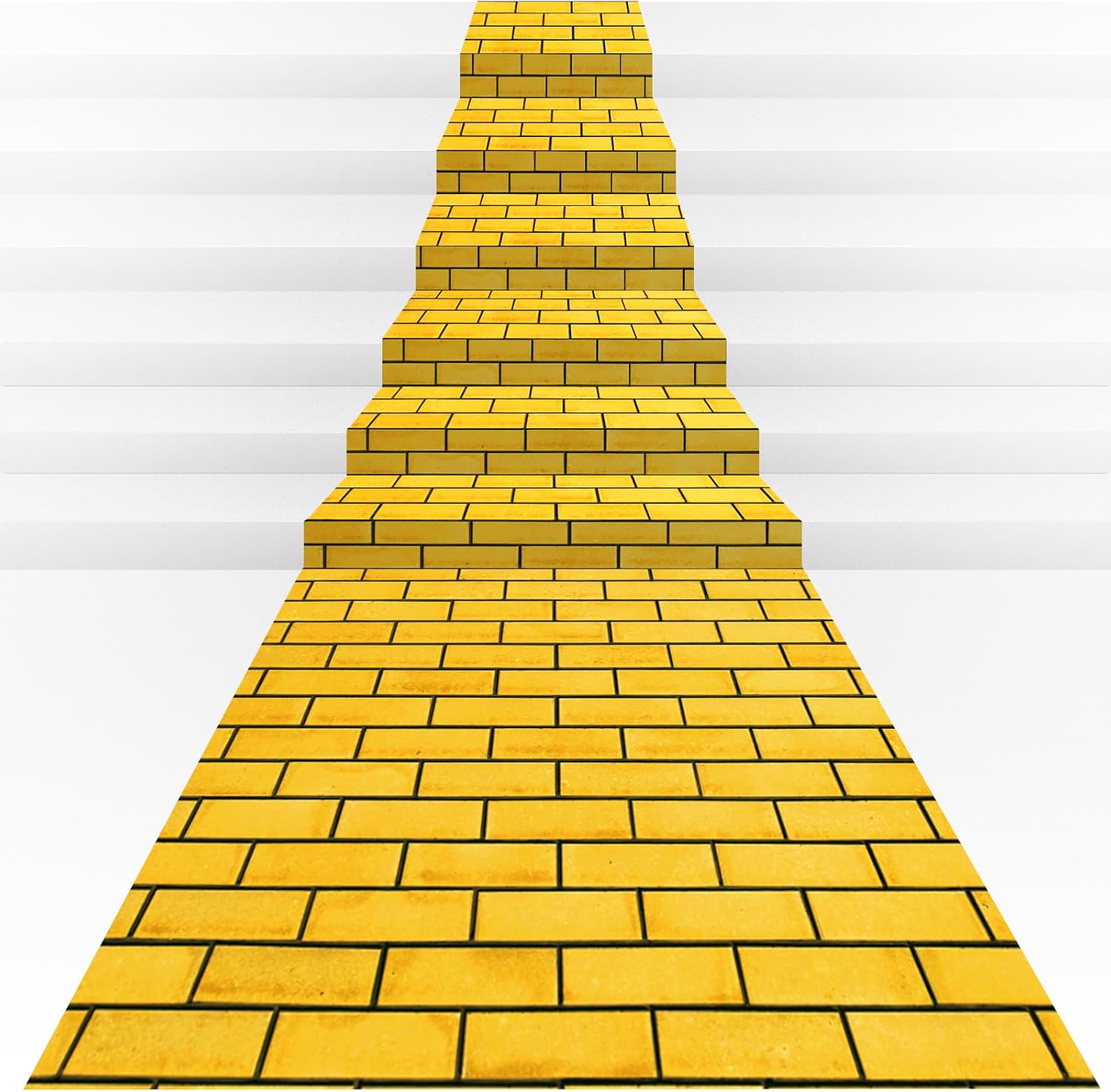 6Pcs Total 4.5x54 Feet Yellow Brick Road Floor Runner for Wizard Oz Party Decorations,Long Disposable Brick Stone Wall Backdrop Tablecloth for Halloween Princess Cosplay Medieval Castle Party Supplies