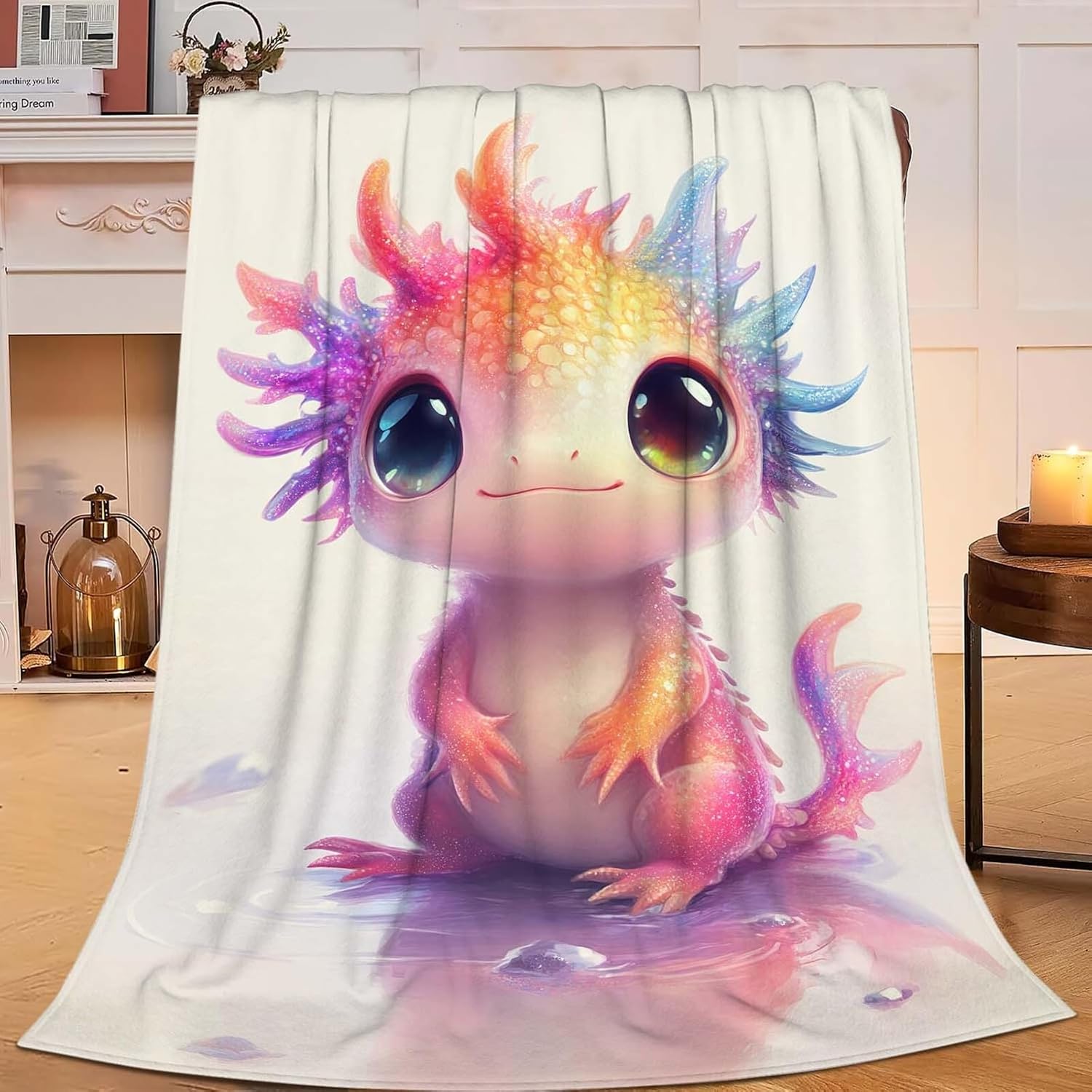 Axolotl Throw Blanket Axolotl Stuff Gifts for Kids Girls Boys Adults Women Man Soft Cozy Warm Plush Fluffy Fuzzy Fleece Blanket Decor 40''X50''
